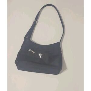 Vintage GUESS Black Nylon 90s Style Shoulder Bag Pre-Owned - Magnetic Snap
